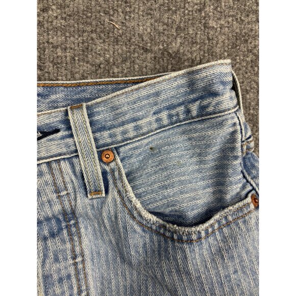 Levis 501 Shorts Womens 25 Button Fly Cutoff Frayed Hem Striped PC9 56327-0330 - Picture 5 of 9